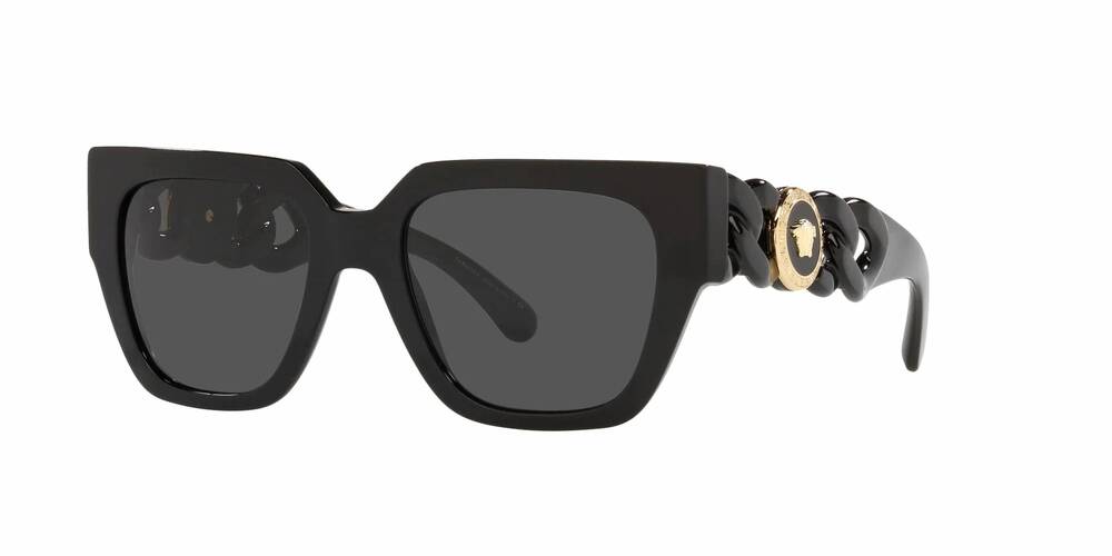 NEW VERSACE women's ve4409 square sunglasses in black - grey